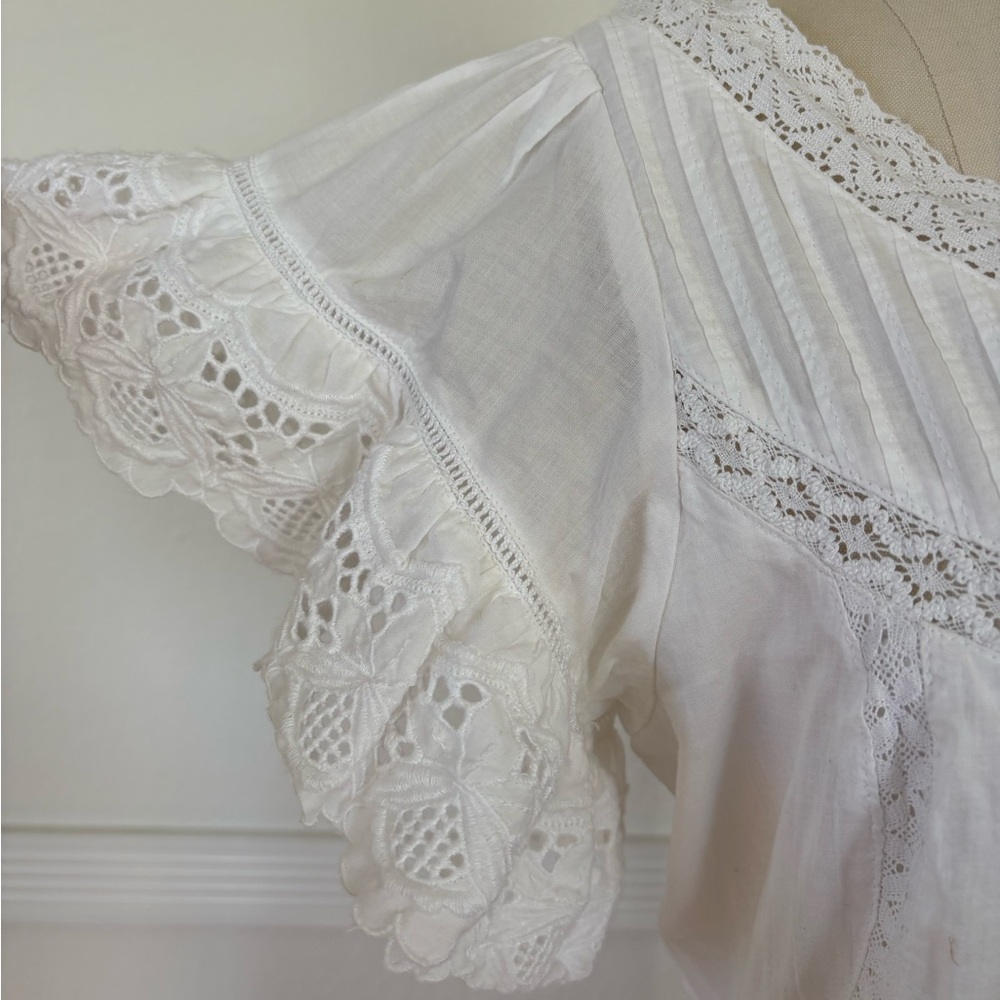 🤍 J.Crew White Eyelet Embroidered Midi Dress – Size 6 - Picture 4 of 9